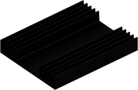 Extruded heatsink, (L x W x H) 100 x 79 x 15 mm, 5.1 to 3.1 K/W, black anodized, 10020224