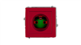 Deco Gniazdo Pojedyncze Z/U Data Z Kluczem Czerwony Dgzk