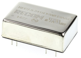 Przetwornica DC-DC, 7.5W, Uwe 18 → 36 V DC, Uwy ±15V dc, Iwy ±250mA, Recom Tak