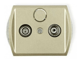 TREND Gniazdo antenowe RTV przelotowe 15dB złoty 6G15P KARLIK