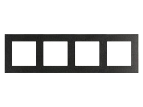 SIMON 55 Ramka 4 poczwórna Nature inox czarny TRN4/190 KONTAKT SIMON