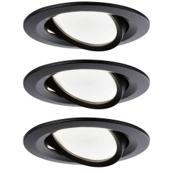 Paulmann 94471 LED Recessed Light Set 18W Monochrome Black Matt 3-Piece