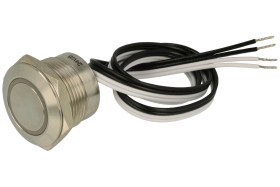 Przełącznik; przyciskowy; MTC19F-10EYB24S; OFF-(ON); 1 tor; podświetlenie LED 24V; niebieski; ring; monostabilny; na panel; 1A;