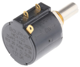 Potencjometr 20kΩ typ Obrotowy Bourns średnica wału 6,35 mm 2W długość wału 20.6mm Montaż panelowy