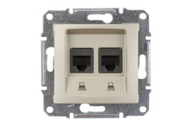 Sedna Gniazdo komputerowe podwójne RJ45 kat.5e UTP satynowe SDN4400168