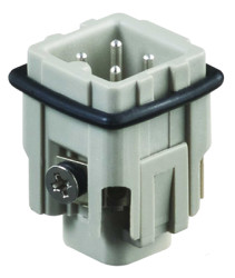 Pin contact insert, 3 pole + PE, equipped, screw connection, with PE contact, T2010032101-000
