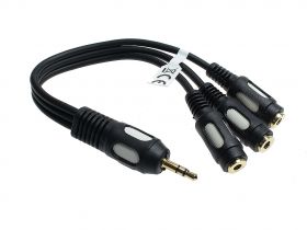 Przejście rozdzielacz Jack wtyk 3,5mm st - 3x jack gniazdo 3,5mm st