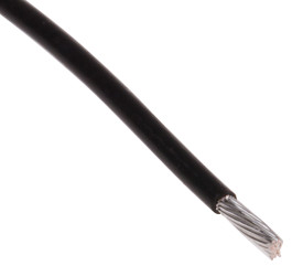 Przewód montażowy 0,34 mm2 Czarny RS PRO PTFE 22 AWG 300 V dł. 100m 19/0,15 mm 200°C BS 3G 210:1996