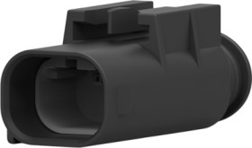 Plug, unequipped, 3 pole, straight, 2 rows, black, 1-967167-6