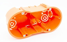 A.0042WPG puszka elektroinstalacyjna podwójna z wkrętami głęboka pomarańczowa, PK60