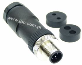 RSC 5/DUO, M12, 5 styków, złącze męskie (wtyk) proste, dławik PG11 na dwa przewody (3-5mm), nakrętka metalowa, LUMBERG, 18233, R