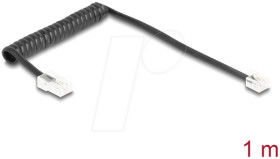 88442 Telephone cable / spiral cable, RJ11 plug / RJ45 plug, 1 m