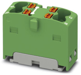 Distribution block, push-in connection, 0.14-2.5 mm², 4 pole, 17.5 A, 6 kV, green, 1046613