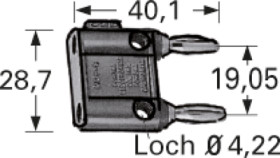 Jumper, pitch 19.05 mm, 5 kV, 15 A, nickel-plated, red, MDP-S-2