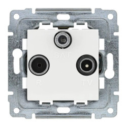 DANTE Gniazdo antenowe RTV SAT końcowe bez ramki TV: 05 dB R: 05 Db F: 15dB I:75 450276