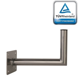 Uchwyt ant. ścienny USL-48/450AL aluminiowy fi48 dł:45cm wys.:24cm