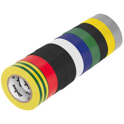 Zestaw Kolorowych taśm izolacyjnych 19mm x 18,28m | 10 sztuk