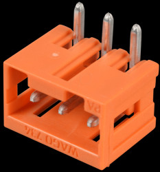 734-263 Print pin header, mini, RM 3.81, angled, 3-pin