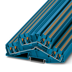 Dwurzędowa złączka szynowa Phoenix Contact 12 → 26AWGWciskane PTTBS 2.5-QUATTRO BU 24A 800 V