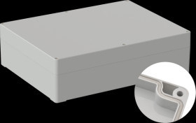 Industrial housing, 300 x 230 x 85 mm, IP65, light gray