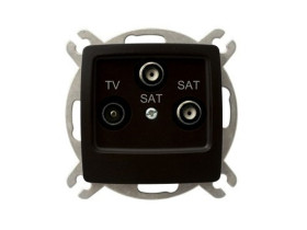 KARO Gniazdo antenowe RTV-SAT z 2 wyjściami SAT czekoladowy metalik GPA-S2S/m/40 OSPEL