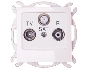 AS Gniazdo antenowe RTV-SAT przelotowe ecru GPA-GSP/m/27