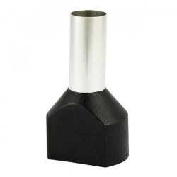 Końcówka tulejkowa izolowana HI 2x16,0/18-cza czarna (100 szt.) Al/Cu