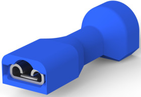 Insulated flat plug sleeve, 4.75 x 0.81 mm, 1.31 to 2.08 mm², AWG 16 to 14, brass, tin-plated, blue, 3-520276-2