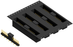 Pin header, 15 pole, pitch 2.54 mm, angled, black, SL10SMD05215GBTR