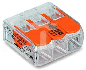 Szybkozłączka 3x 0,2-4,0mm2 uniwersalna (na drut / na linkę) 450V/32A ORYGINALNA woreczek 10szt. 221-413