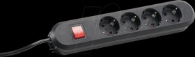 381.130K Steckdosenleiste, 4-fach, Typ F - CEE 7/3, schwarz