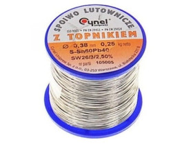 Cyna, spoiwo lutownicze, średnica 2,0mm Sn60%-Pb40%, szpulka 250g