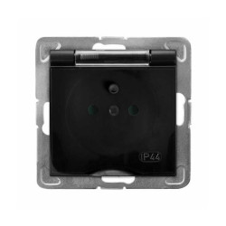 Gniazdo pojedyncze Gniazdo pojedyncze IP44 z/u i przesłonami GPH-1YZP/m/33/d Impresja Ospel
