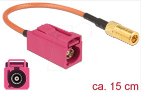 89677 HF cable, FAKRA H socket &gt; SMB socket, 15cm