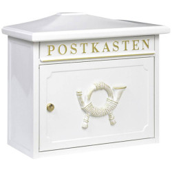 Burg W&#xE4;chter 12810 SYLT Letterbox Steel Plate White Spacious Keyed
