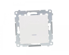 Simon 54 Przycisk pojedynczy zwierny z podświetleniem, szybkozłącza, biały DP1L.01/11