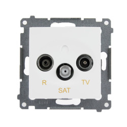 Gniazdo antenowe RTV+SAT końcowe białe DASK.01/11 Kontakt Simon54