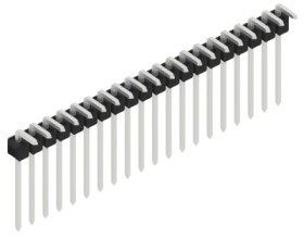 Pin header, 20 pole, pitch 2.54 mm, angled, black, SL1813220Z