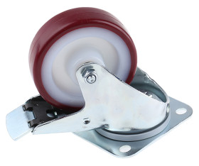 Koło samonastawne średnica kabla 100mm Płyta Tente 150kg wysokość całkowita 128mm