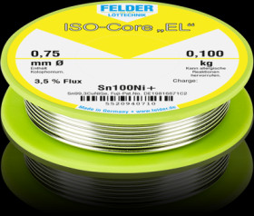 Solder, lead-free, Sn100Ni+, Ø 0.75 mm, 100 g, 5520940710