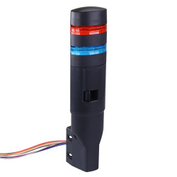 LD6A-2WZQB-RS Red/Blue Stack Light LED Tower with Sounder & Flasher Wall Mount 24VAC/DC IDEC