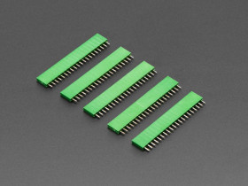 Adafruit 20-pin 0.1" Female Header - Green - 5 pack