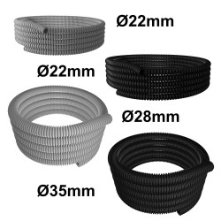 Rura spiralna GUS 22 mm szara 30 m peszel OLG0022