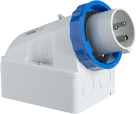 CEE wall plug, 3 pole, 16 A/200-250 V, blue, 6 h, IP67, 83554
