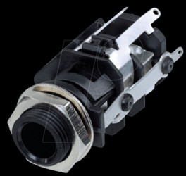 RJ5VI-S Jack socket 1/4, 5-pin, vertical, soldering lugs