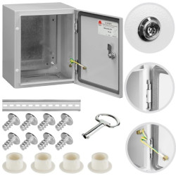 Obudowa hermetyczna rozdzielnia metalowa z płytą montażową 300x250x200 IP65 natynkowa NEKU