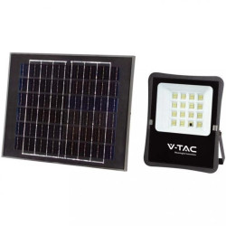 Naświetlacz LED SMD 12W 1200lm 4000K 10000mAh IP65 czarny barwa NW biała neutralna z panelem solarnym VT-55100 V-TAC