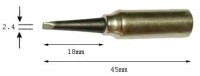GD-2/049 Grot do lutownicy Elwik - długość całkowita 45mm, długość L=18mm; szerokosć spłaszczenia W=2.4mm; grubość T=0.8mm