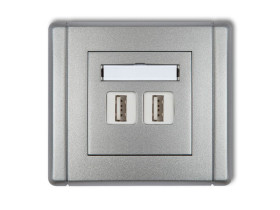 FLEXI Gniazdo USBx2 podwójne-AA 3.0 srebrny metalik 7FGUSB-6 KARLIK