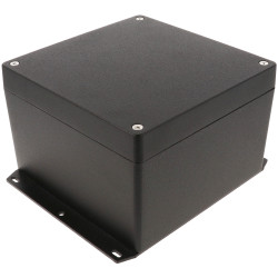 Hammond 1550Z139FBK Thick Wall Flanged Die Cast Enclosure, 160 x 160 x 102 Black